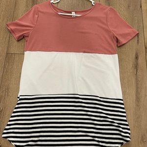 Pink Color block boutique shirt M